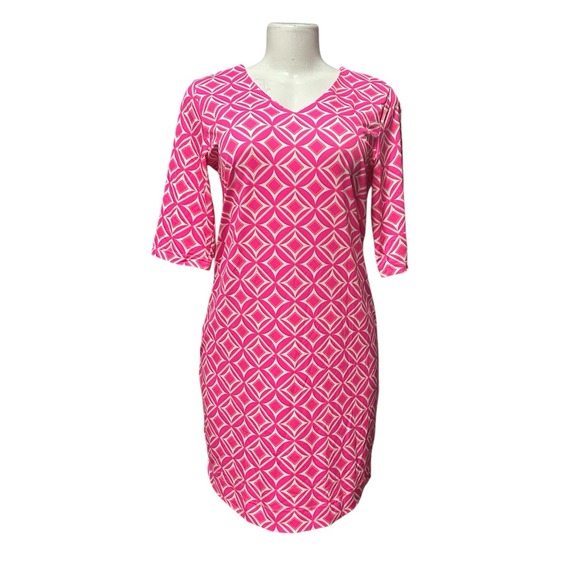 Lulu B Dress Sz XS  Colorful Beach Resort Cruise 3/4 Sleeve Stretch - Picture 1 of 8